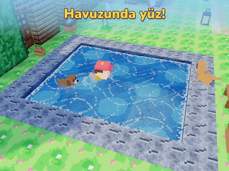 Havuzunda yüz! Havuzda yüzen çocuk